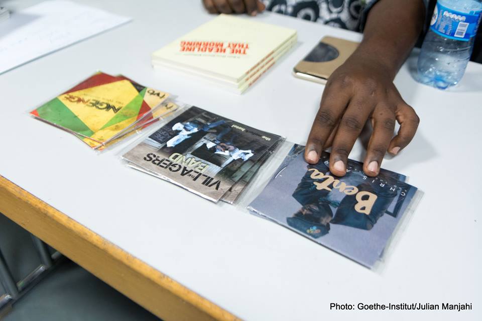 Kagayi Ngobi and Chris Adwar books and CDs.  Photo/ Julian Manjahi