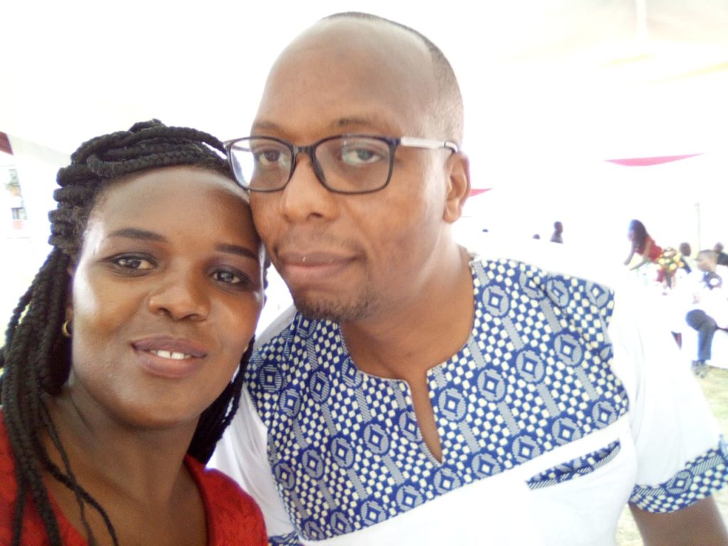 Zipporah Mwangi with husband Daniel M Kiriti who also the event emcee