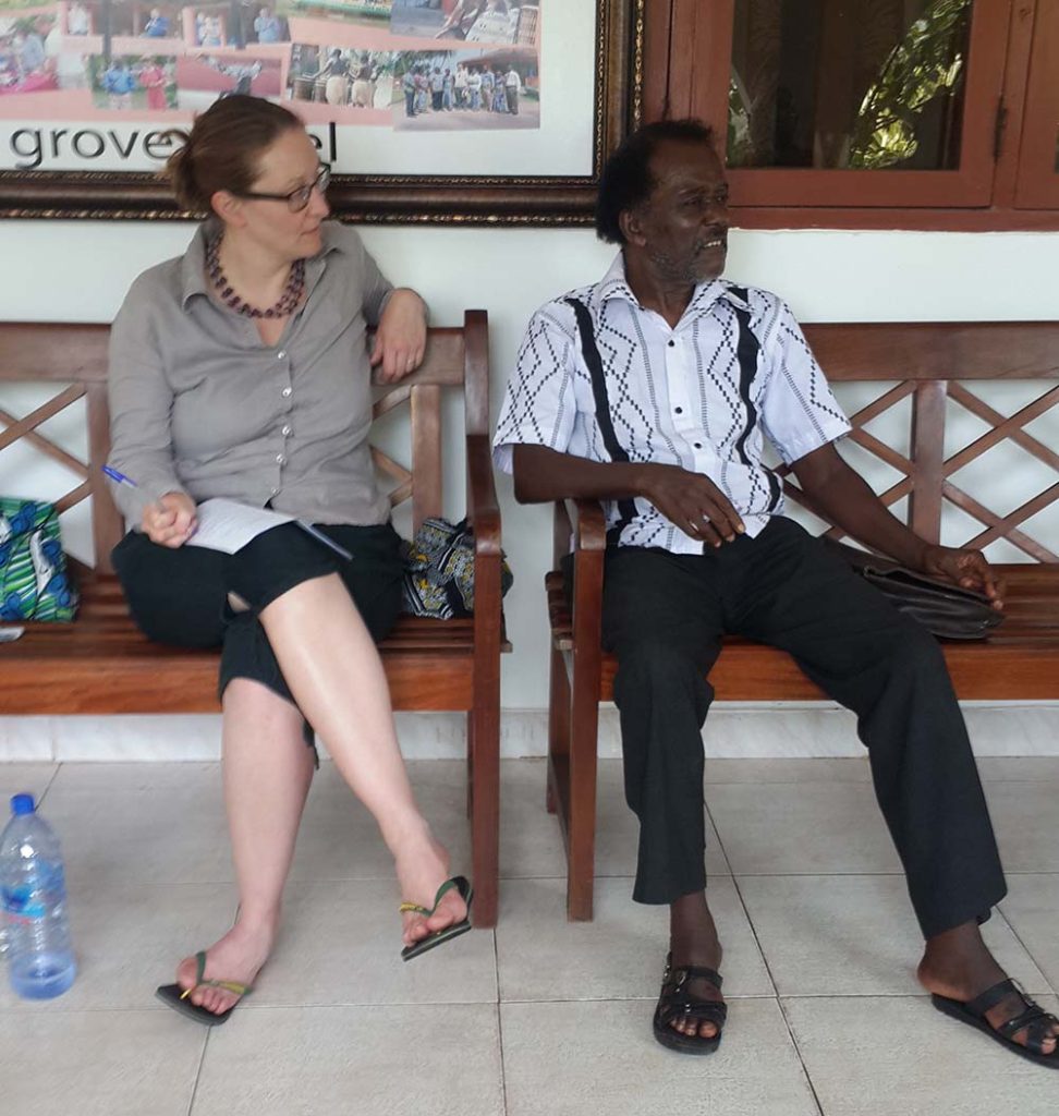 Caine Prize's Lizzy Attree with Ghanaian poet and novelist Kojo Laing