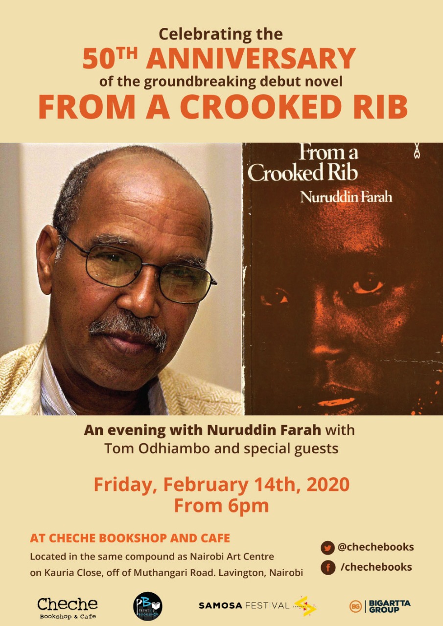 Nuruddin Farah to celebrate “From A Crooked Rib” 50th anniversary in Nairobi.