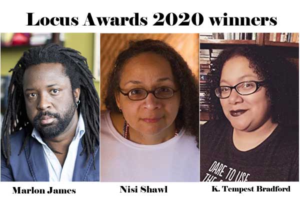 Nisi Shawl, K. Tempest Bradford, and Marlon James are Locus Awards 2020 winners.
