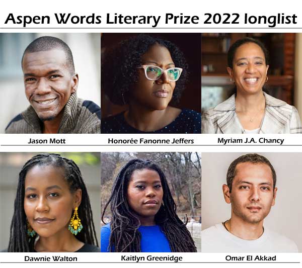 Writers of African descent on US’Aspen Words Literary Prize 2022 longlist.