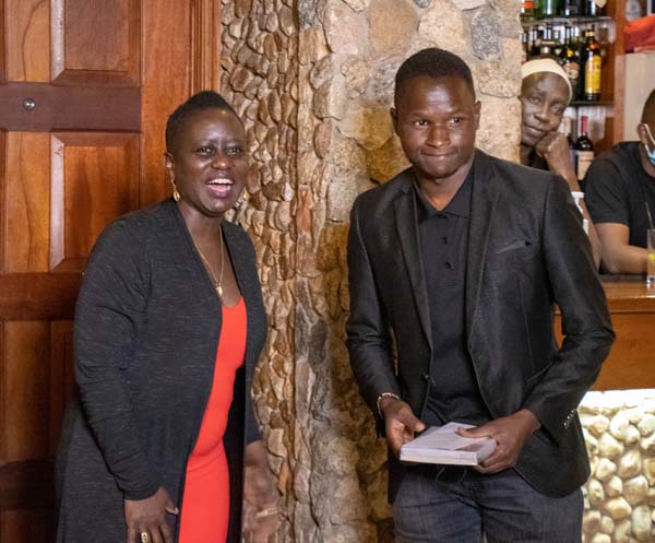 Communications specialist Janet Onyango and Competition winner Kirop Kiptoo