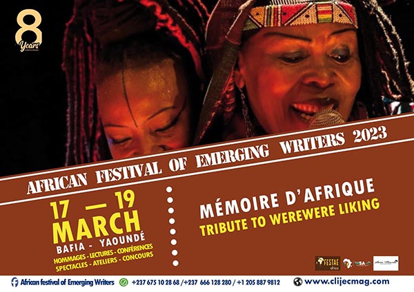 African Festival of Emerging Writers 2023 for Cameroon in March