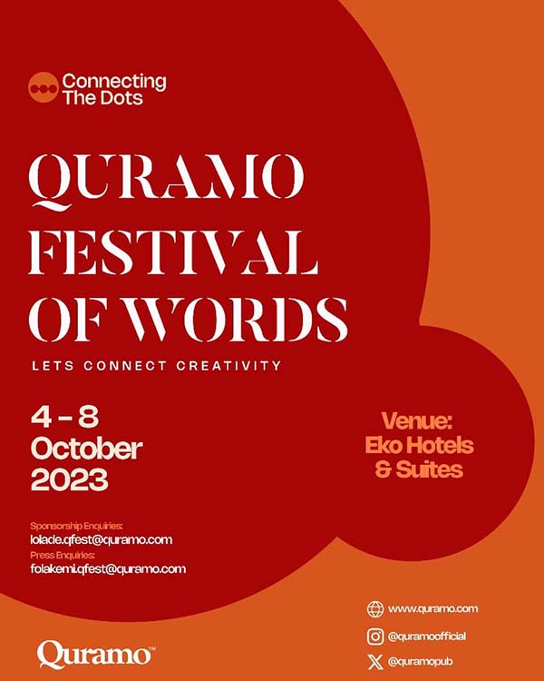 Quramo Festival of Words 2023, QFEST 2023, starts on October 4.