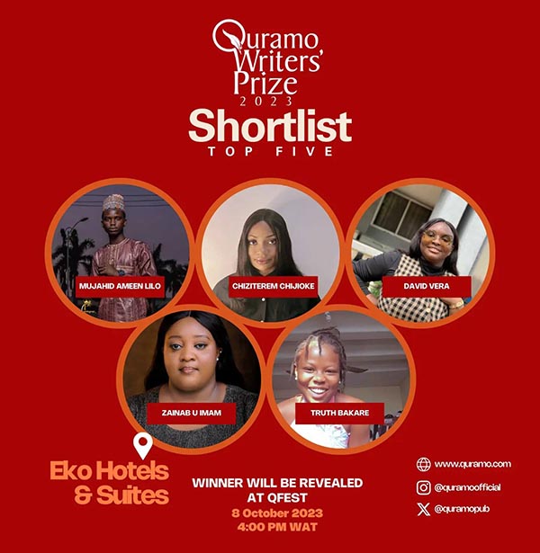 Quramo Writers’ Prize 2023 shortlist announced.