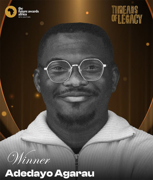Adedayo Agarau wins at Future Awards Africa Prize 2025