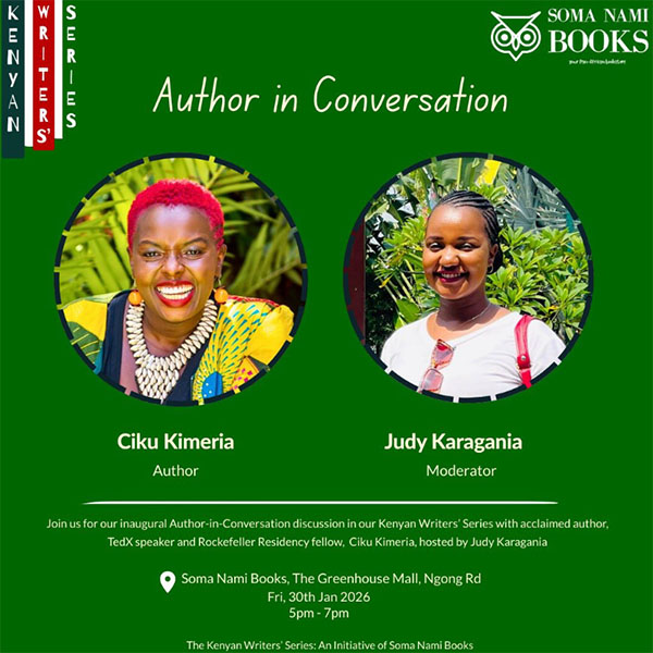 Ciku Kimeria at Soma Nami Kenya Writers Series